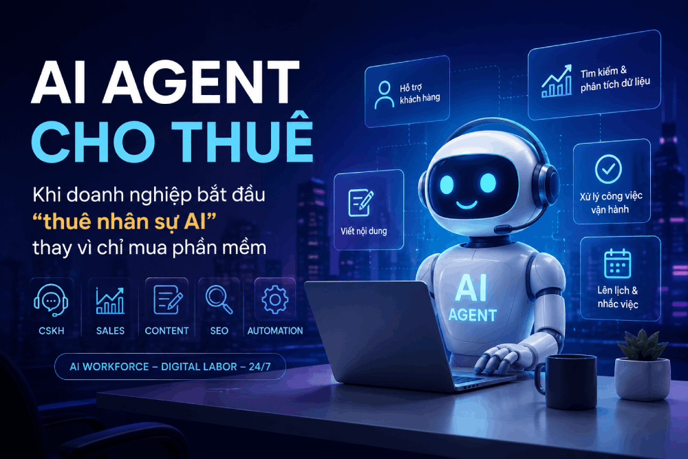 AI Agent cho thuê: Khi doanh nghiệp bắt đầu “thuê nhân sự AI” thay vì chỉ mua phần mềm