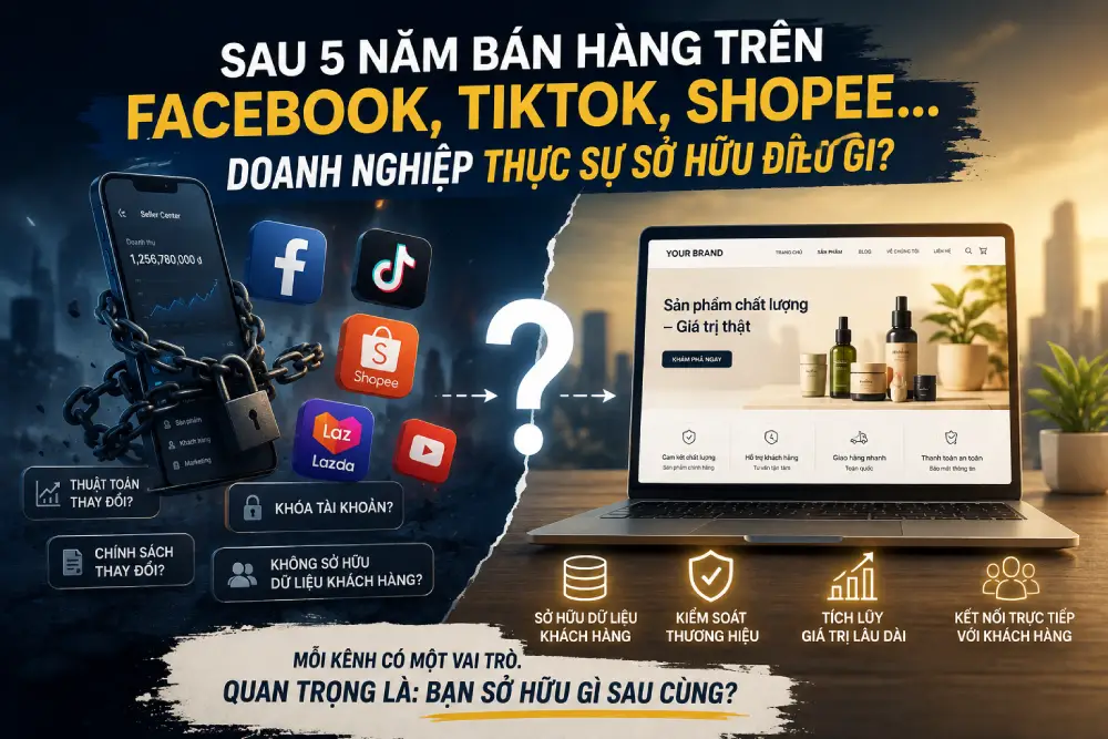 Sau 5 năm bán hàng trên Facebook, TikTok, Shopee... doanh nghiệp thực sự sở hữu điều gì?