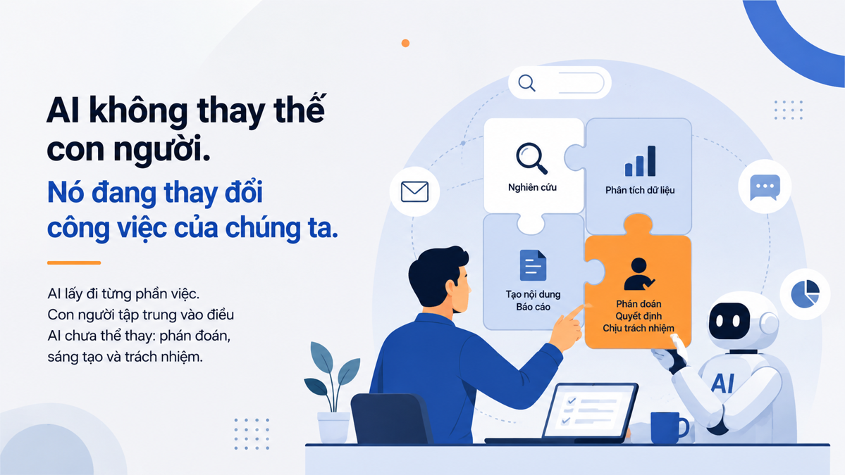AI không thay thế con người: Điều thực sự đang biến mất là từng phần việc